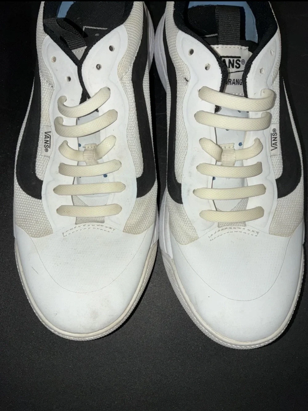 Vans Ultra Range Sneakers; men’s 7.5; women’s 9; white; black;